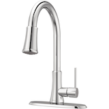 Robinet d'évier à bec rétractable et à poignée simple Pfister Classic, chrome Front_Angled_Left