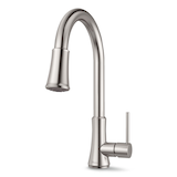 Robinet à bec rétractable Pfister Classic, manette unique, acier inoxydable Front_Three_Fourths_Angled_Left