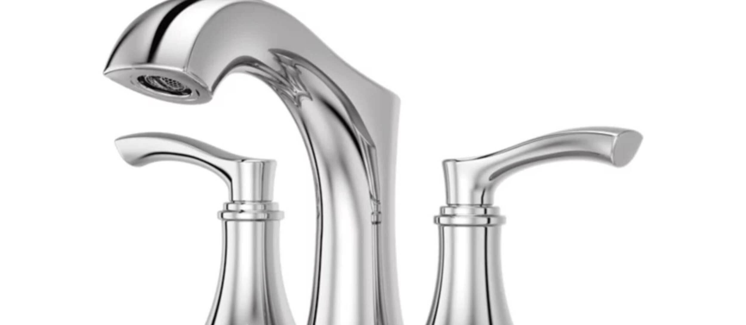 Pfister Auden Double Handle 4-in Centreset Bathroom Sink Faucet, WaterSense® Certified, Chrome Front_Angled_Left