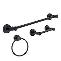 Pfister Breckenridge Decorative Bathroom Hardware Accessories Kit, Matte Black, 3-pc Front_Three_Fourths_Angled_Right