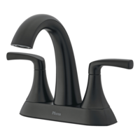 Pfister Rancho Double Handle 4-in Centreset Bathroom Sink Faucet Push & Seal™ Drain, WaterSense® Certified, Matte Black Front_Angled_Left