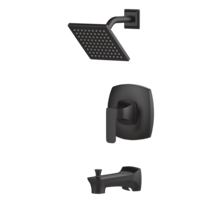 Danze Aztek 1-Handle Tub & Shower Faucet, Matte Black Front_Three_Fourths_Angled_Left