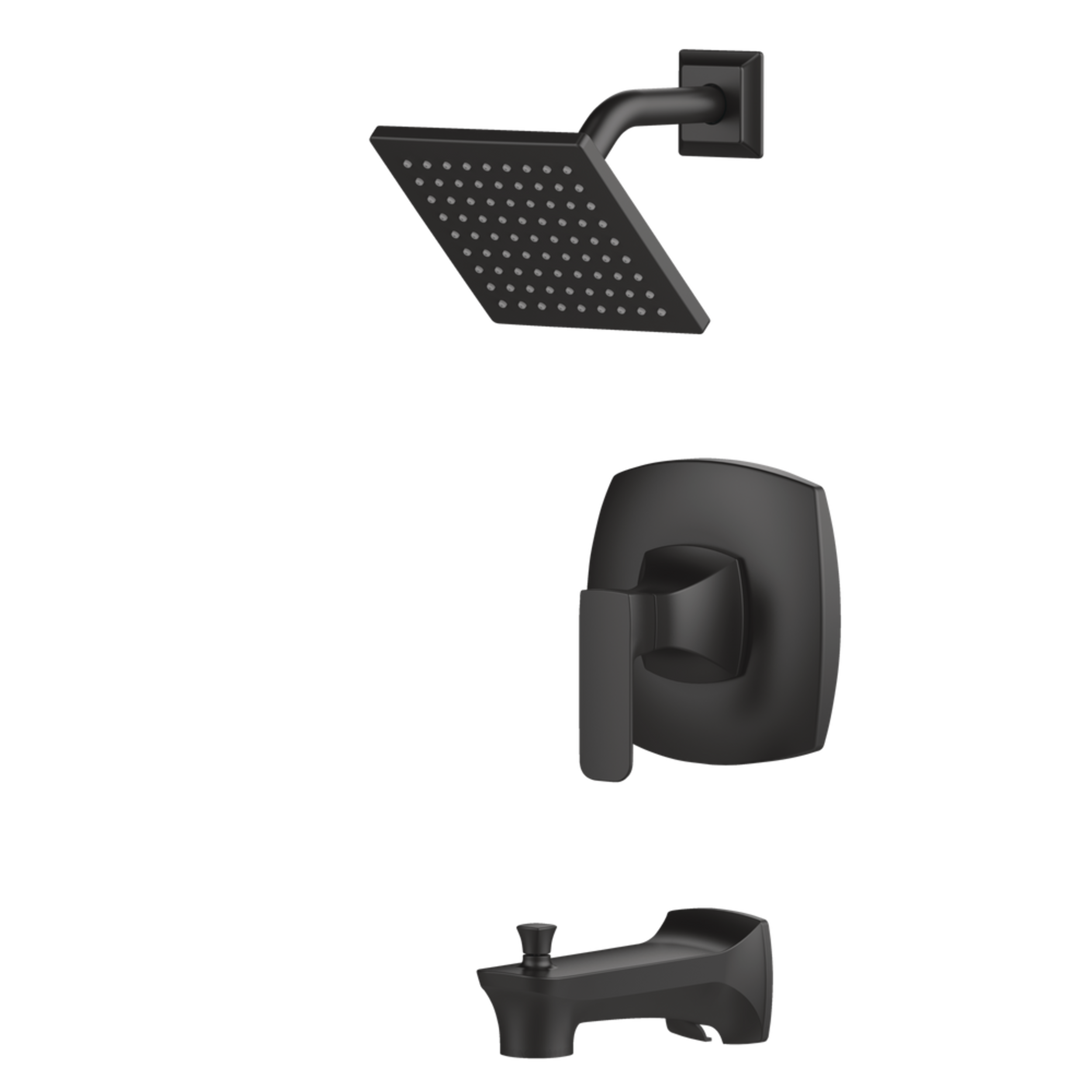 Robinet de baignoire et douche à 1 poignée Danze Aztek, noir mat Front_Three_Fourths_Angled_Left