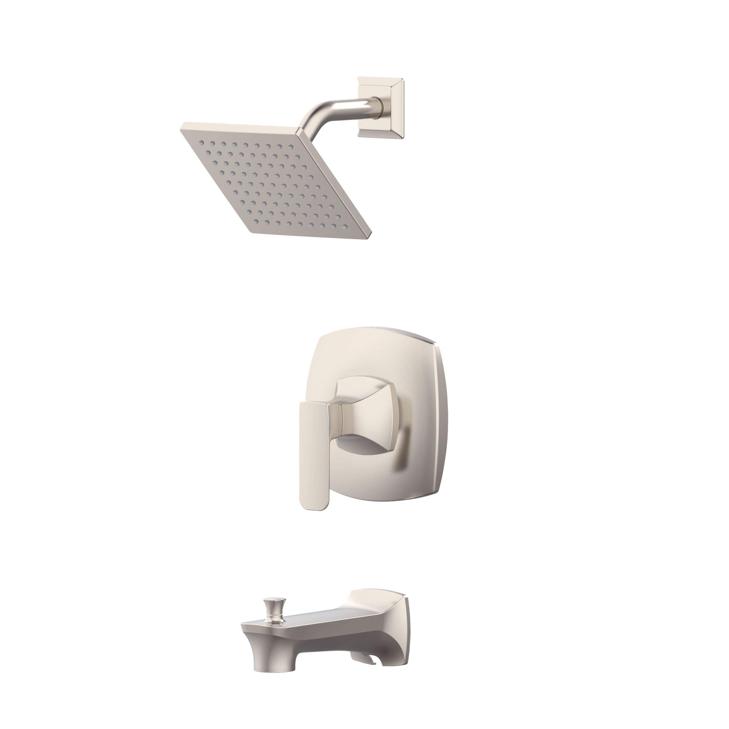 Robinet baignoire/douche Danze Aztek, 1 manette, nickel brossé Front_Three_Fourths_Angled_Left