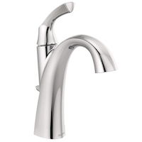 Delta Sandover Single Handle High Arc Lavatory/Bathroom Sink Faucet, Chrome Front_Three_Fourths_Angled_Right