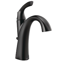Delta Sandover Single Handle High Arc Lavatory/Bathroom Sink Faucet, Black Front_Three_Fourths_Angled_Right