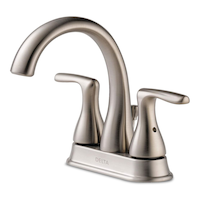 Delta Principals 2-Handle Lavatory Sink Faucet, Centreset Installation, Brushed Nickel Front_Three_Fourths_Angled_Left
