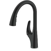 Delta Seabourne Pull-Down Kitchen Faucet, Matte Black Front_Three_Fourths_Angled_Left
