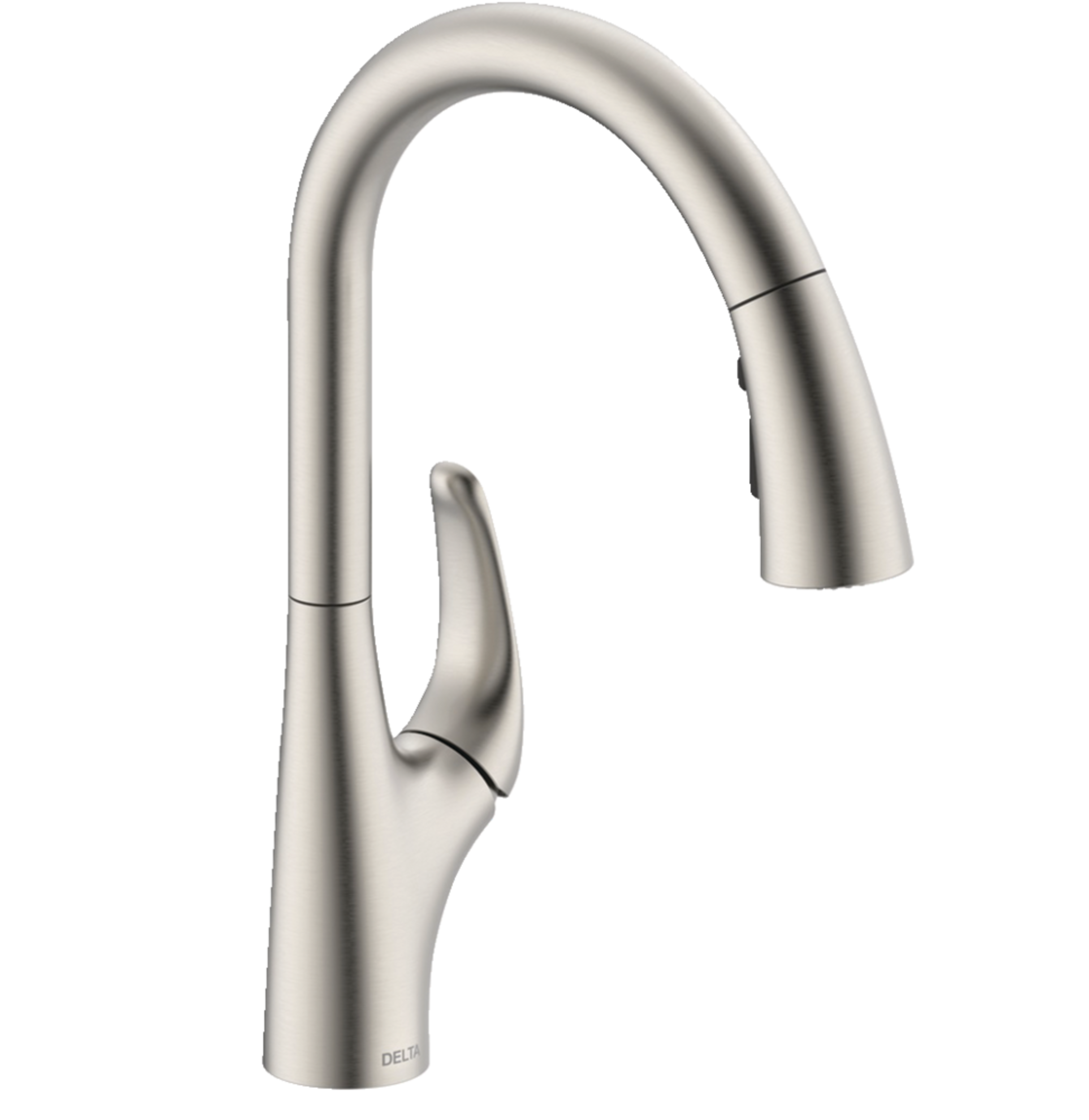 Delta Seabourne Pull-Down Kitchen Faucet, Stainless Steel Front_Three_Fourths_Angled_Right