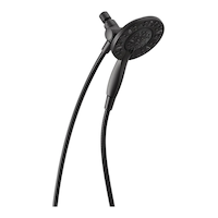 Delta MagnaTite® In2ition® Two-in-One Shower Head with Pause, Black Front_Three_Fourths_Angled_Right