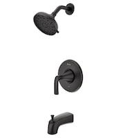 Pfister Rancho Single-Handle Tub & Shower Faucet, Matte Black Front_Three_Fourths_Angled_Left