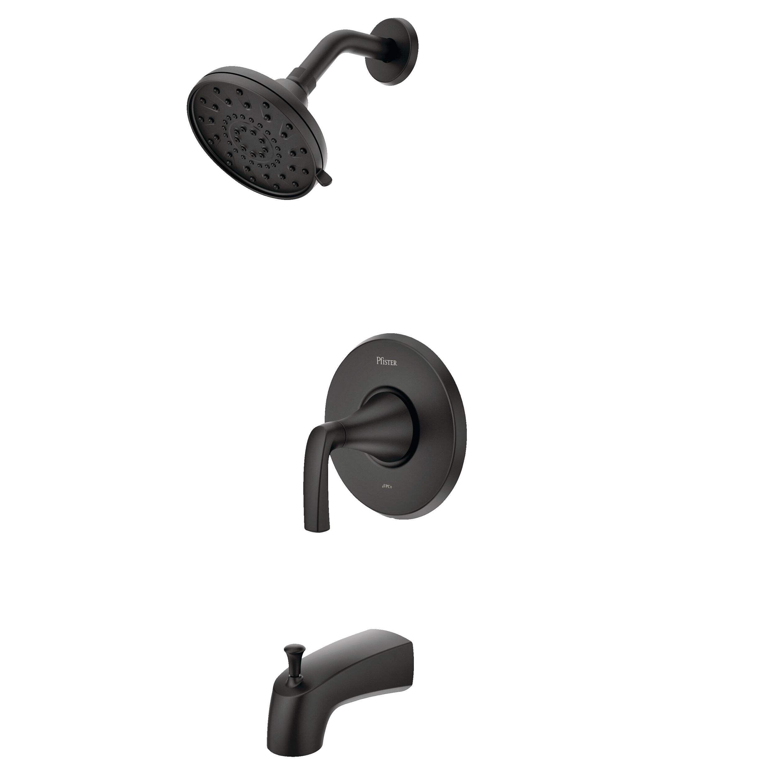 Ensemble pour baignoire et douche Pfister Rancho, noir mat Front_Three_Fourths_Angled_Left