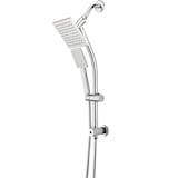 Pfister Square Shower Head & Handheld Shower Head Combo with Slide Bar, Chrome Front_Three_Fourths_Angled_Left