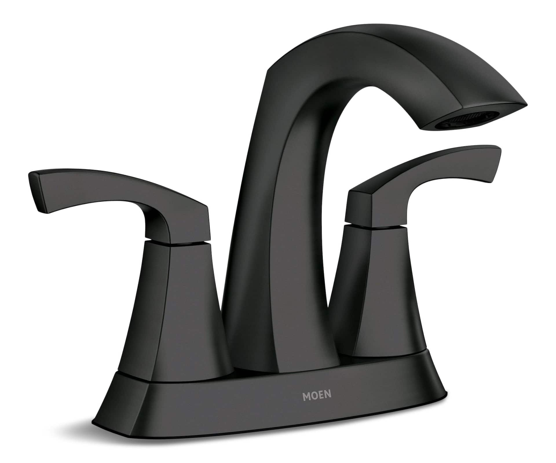 Moen Lindor Two-Handle High Arc Bathroom Faucet, Matte Black | Canadian ...