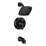 Moen Lindor Single Handle Tub Shower Faucet with Posi-Temp™, Matte Black Front_Three_Fourths_Angled_Right