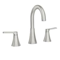 Moen Mikah Double Handle Widespread Bathroom Faucet, Spot Resist™  Brushed Nickel Front_Three_Fourths_Angled_Right