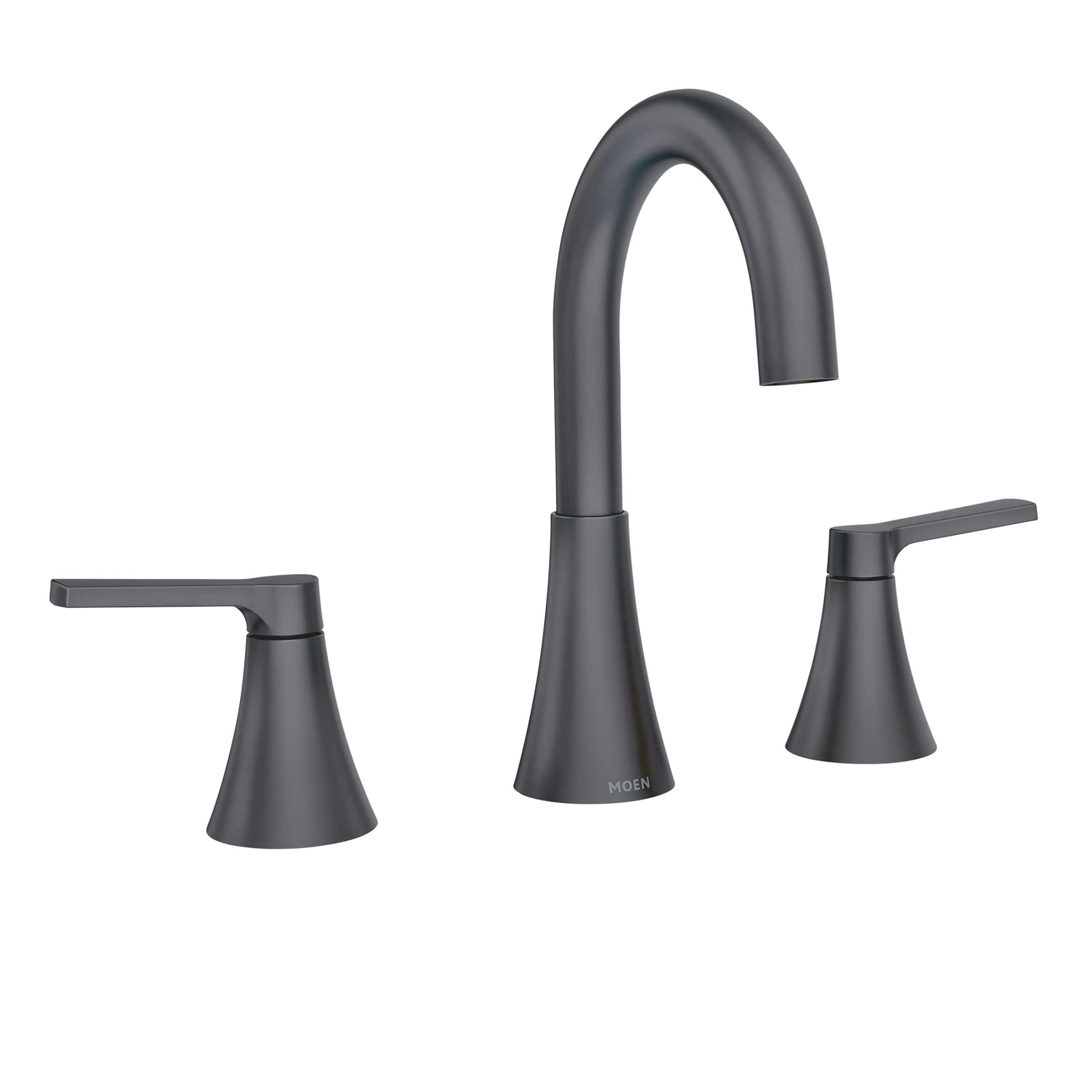 Moen Mikah Double Handle Widspread Bathroom Faucet, Matte Black ...