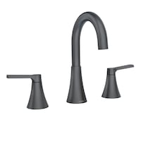 Moen Mikah Double Handle Widspread Bathroom Faucet, Matte Black