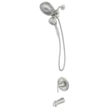 Moen Mikah Single Handle Tub Shower with Posi-Temp™,  Spot Resist™ Brushed Nickel Front_Three_Fourths_Angled_Left