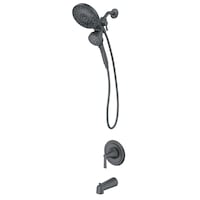 Moen Mikah Tub and Shower Handle with Posi-Temp™, Matte Black Front_Three_Fourths_Angled_Left