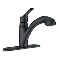 Moen Renzo Single-Handle Pull-Out Kitchen Faucet, Matte Black Front_Three_Fourths_Angled_Right
