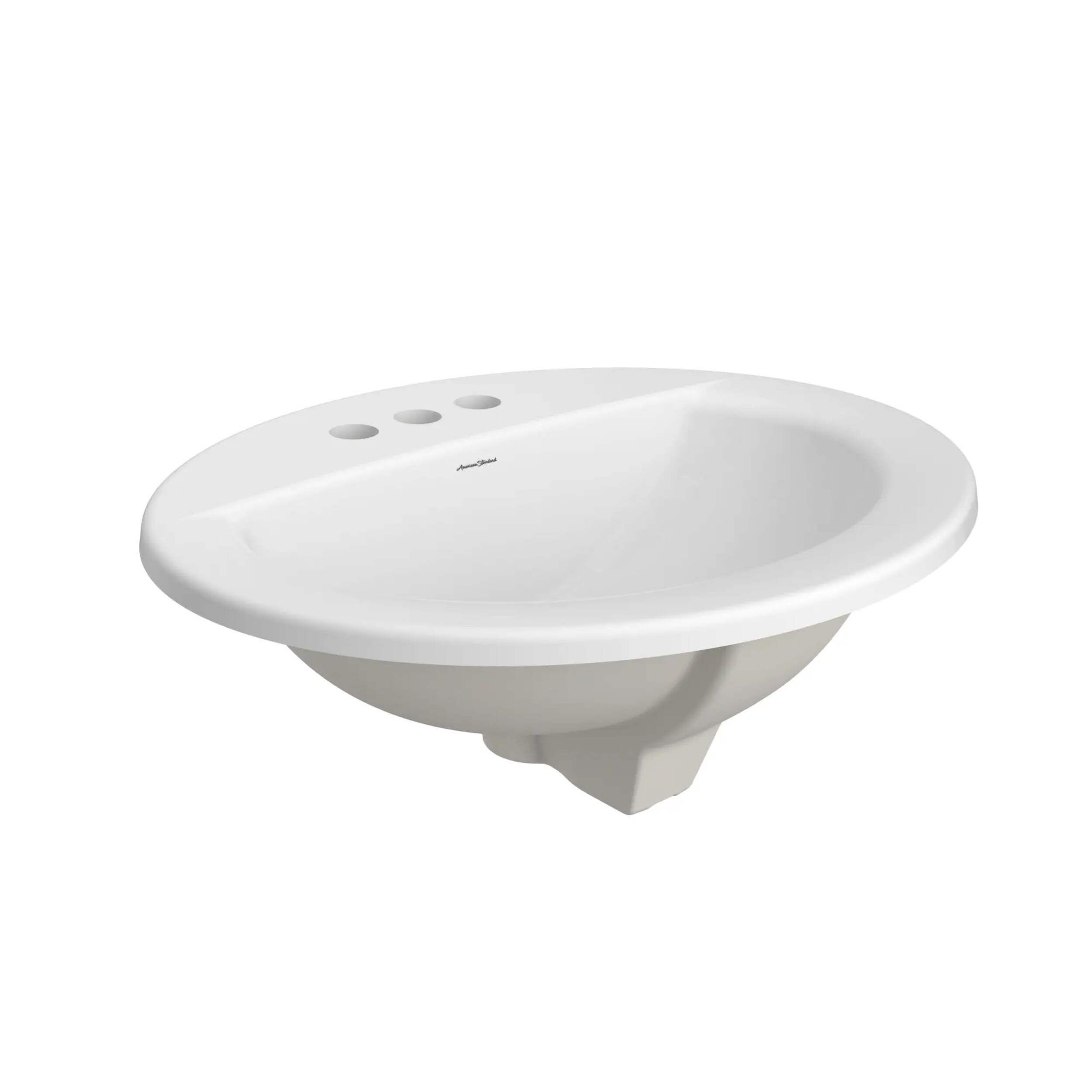 American Standard Colony Oval 4-in Center Drop-In Bathroom Sink/Basin, White 20.5x17.5-in Front_Angled_Right