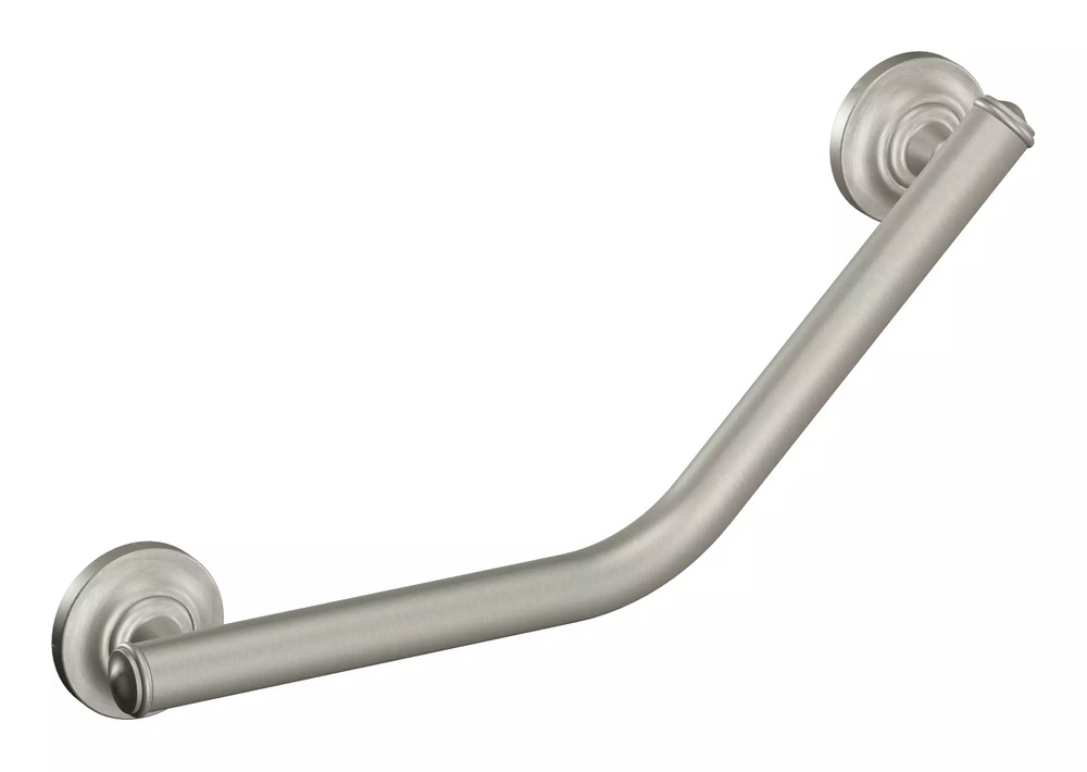 Moen® Home Care Angled Safety Bathroom Grab Bar with Grip Pad, Brushed