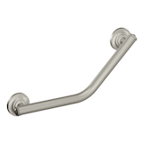 Barre d'appui angulaire de sécurité Moen Home Care pour salle de bains, avec coussinet antidérapant, 1,25 x 16&nbsp;po, nickel brossé Front_Angled_Right