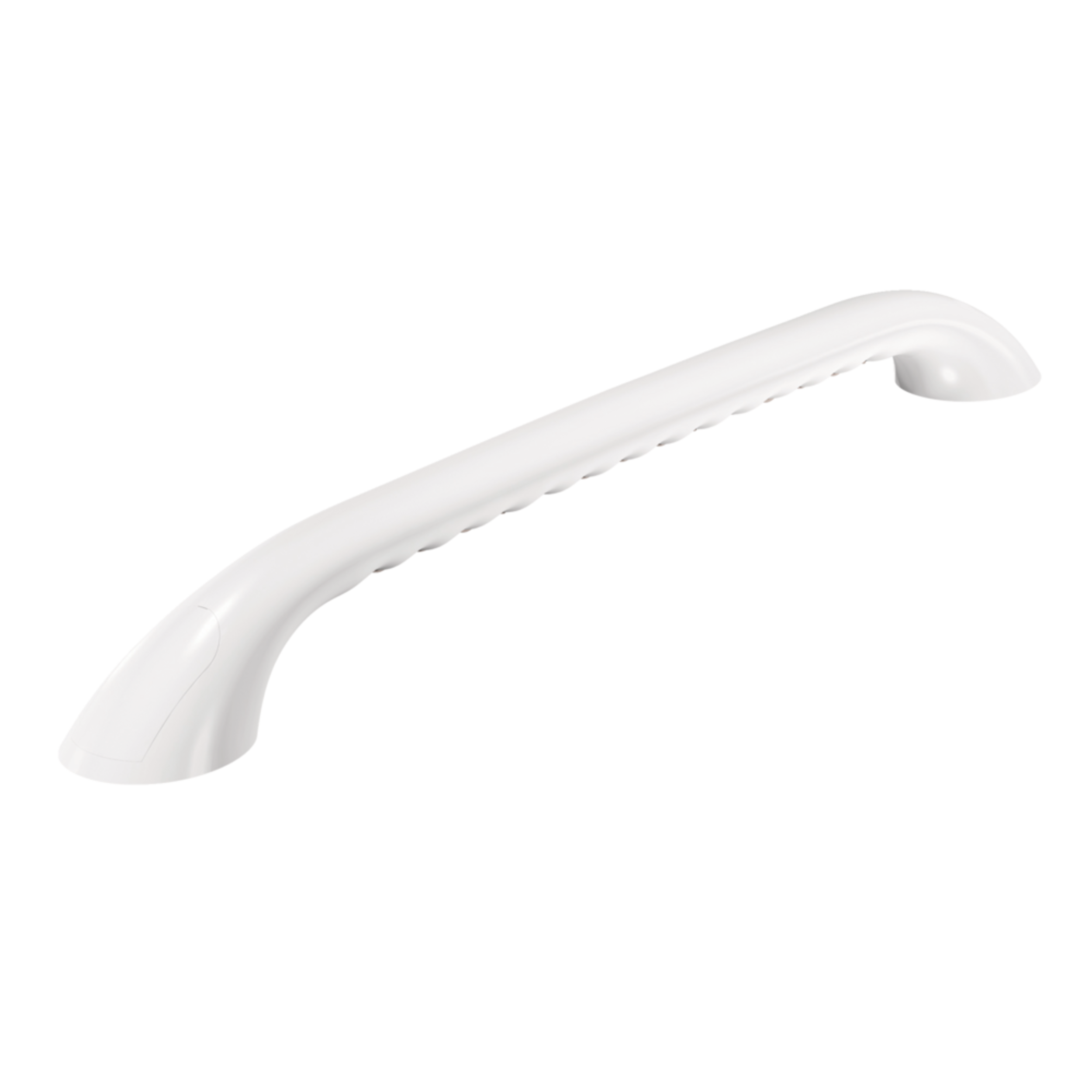 Moen Plastic Grab Bar-Curl Grip 24 x 1.25-in, White Front_Three_Fourths_Angled_Left