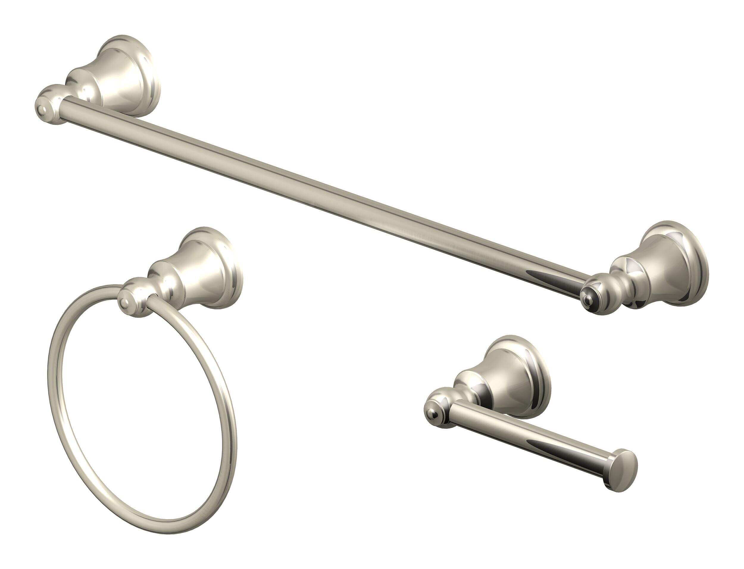 Danze Contemporary Bathroom Hardware Accessories Kit, Traditional Brushed Nickel, 3-pc Front_Angled_Left