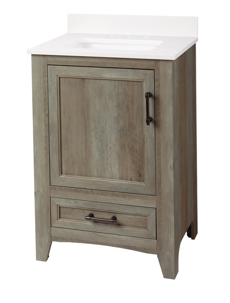 Canvas Wellington Single Door Single Sink Stone Top Bathroom Vanity