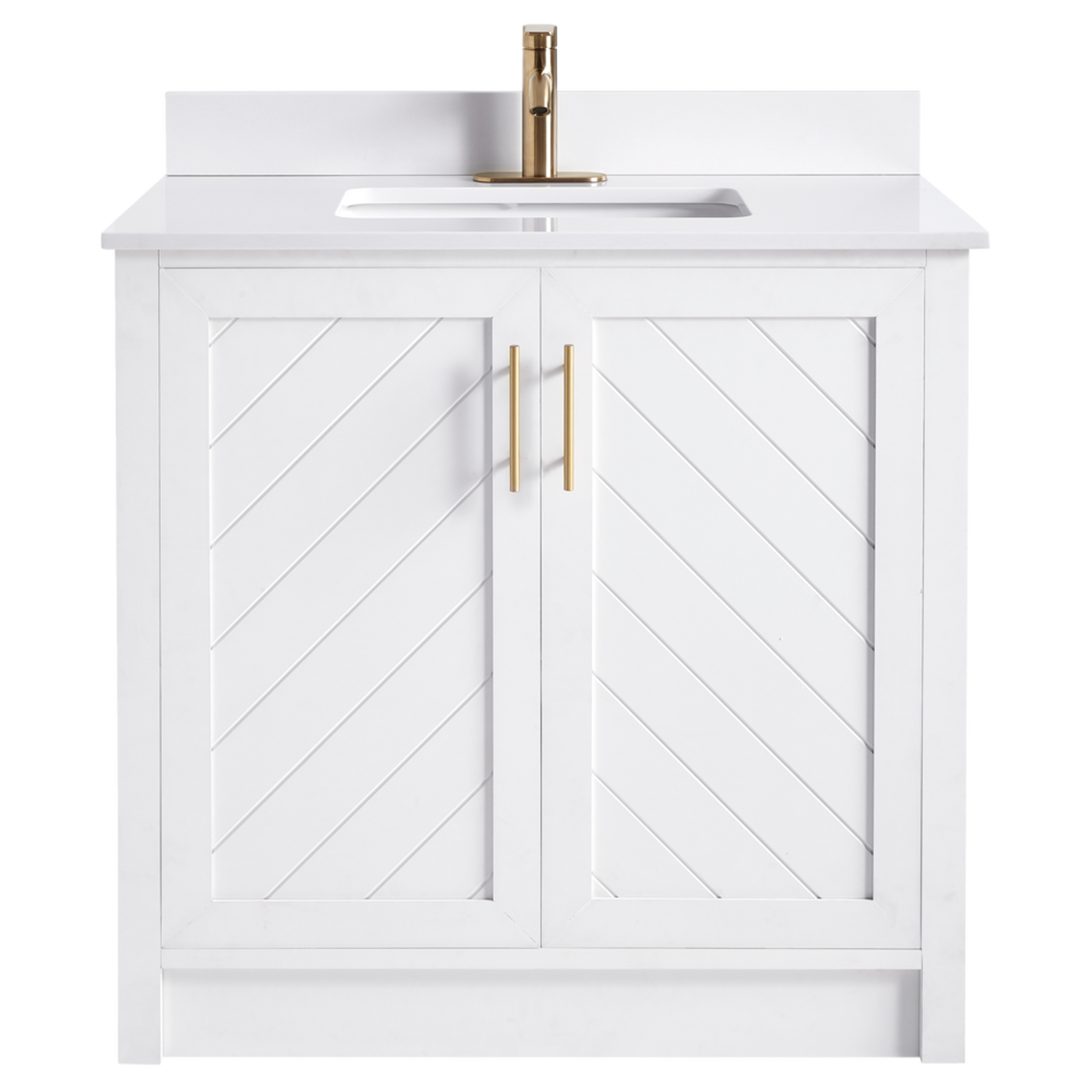 Canvas Brooks Double Door Single Sink Stone Top Bathroom Vanity, White, 30in Canadian Tire