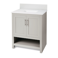 Canvas Dover Double Door Single Sink Stone Top Bathroom Vanity, Grey, 30-in Front_Angled_Left