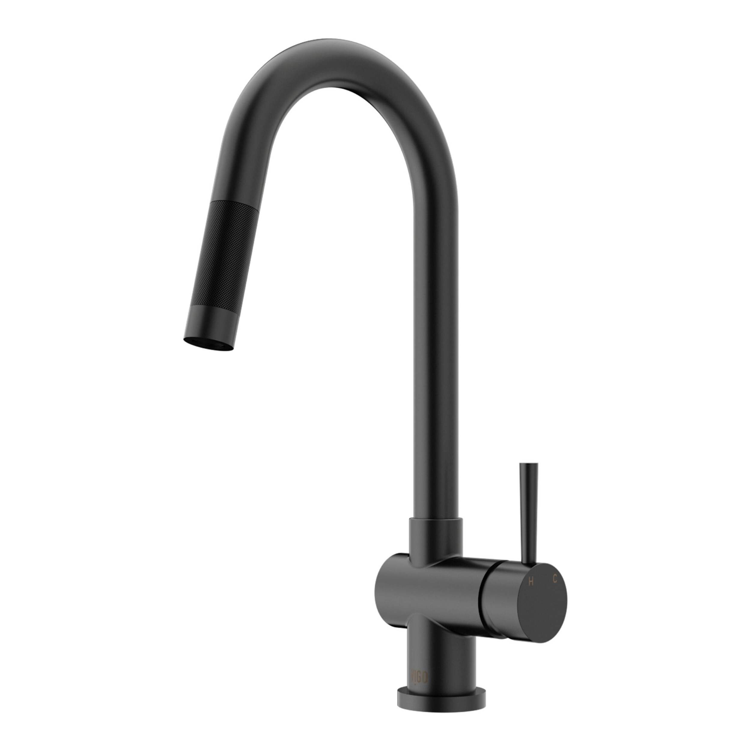 VIGO Gramercy Pull-Down Kitchen Faucet Front_Three_Fourths_Angled_Left
