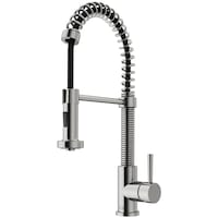 VIGO Edison Pull-Down Spray Kitchen Faucet, Stainless Steel Front_Three_Fourths_Angled_Left