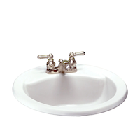 American Standard Cadet Round 4-in Center Drop-In Bathroom Sink/Basin with Overflow, White, 19-in