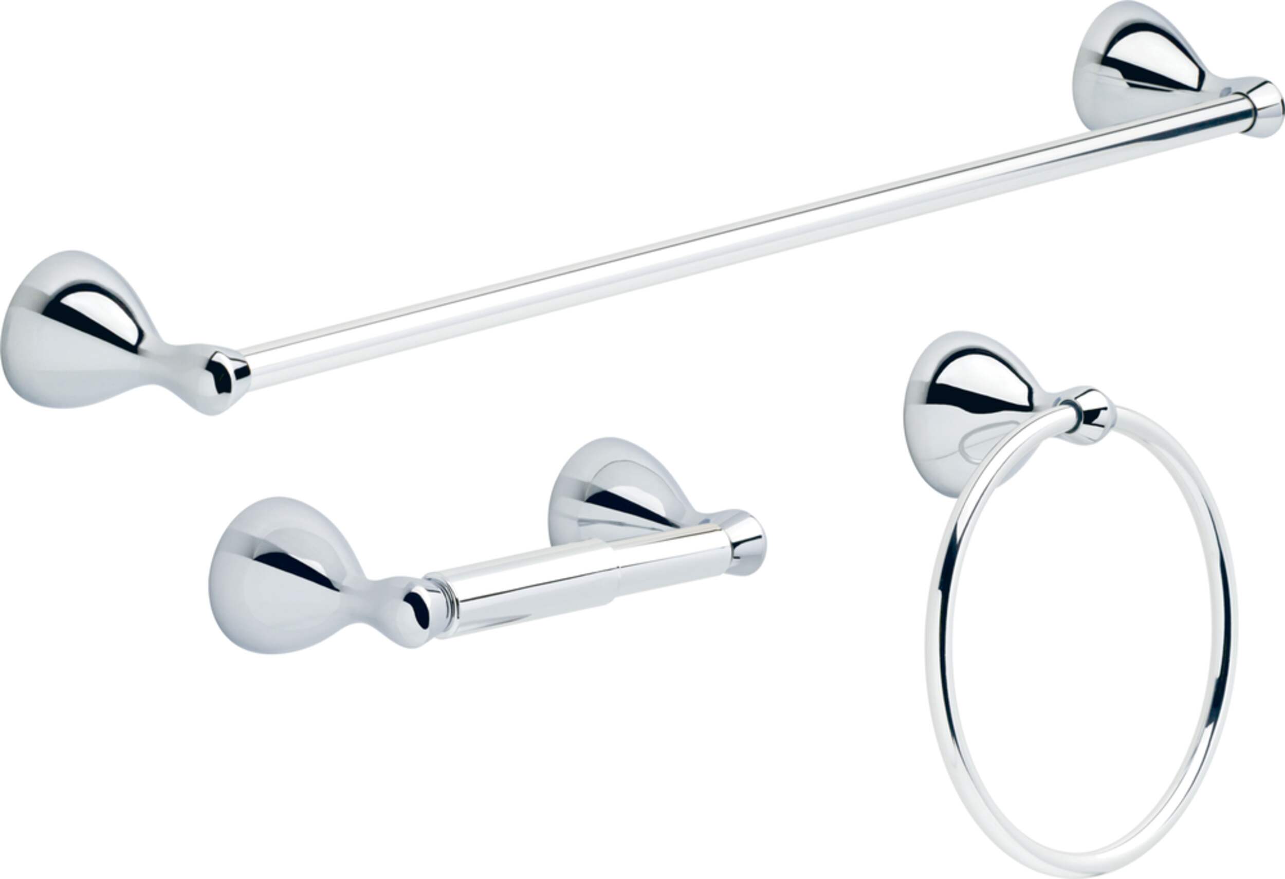 Accessoires de salle de bains Delta Principals, chrome, paq. 3 Front_Angled_Right