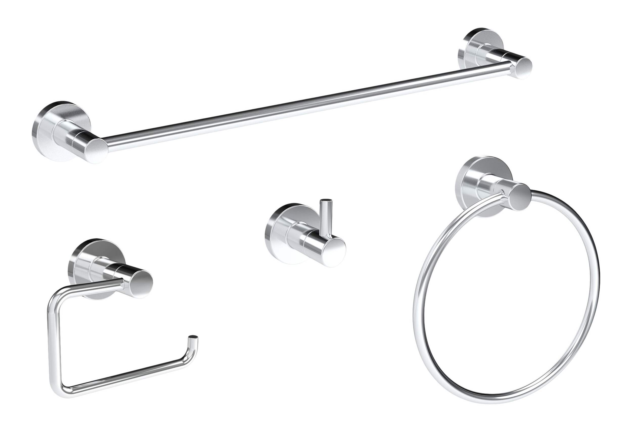 Peerless® Traditional Bathroom Hardware Accessories Kit, Chrome, 4-pc Front_Angled_Right