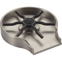 Rinceur de verre pour évier de cuisine Delta Faucet, 4 po, acier inoxydable Front_Angled_Right