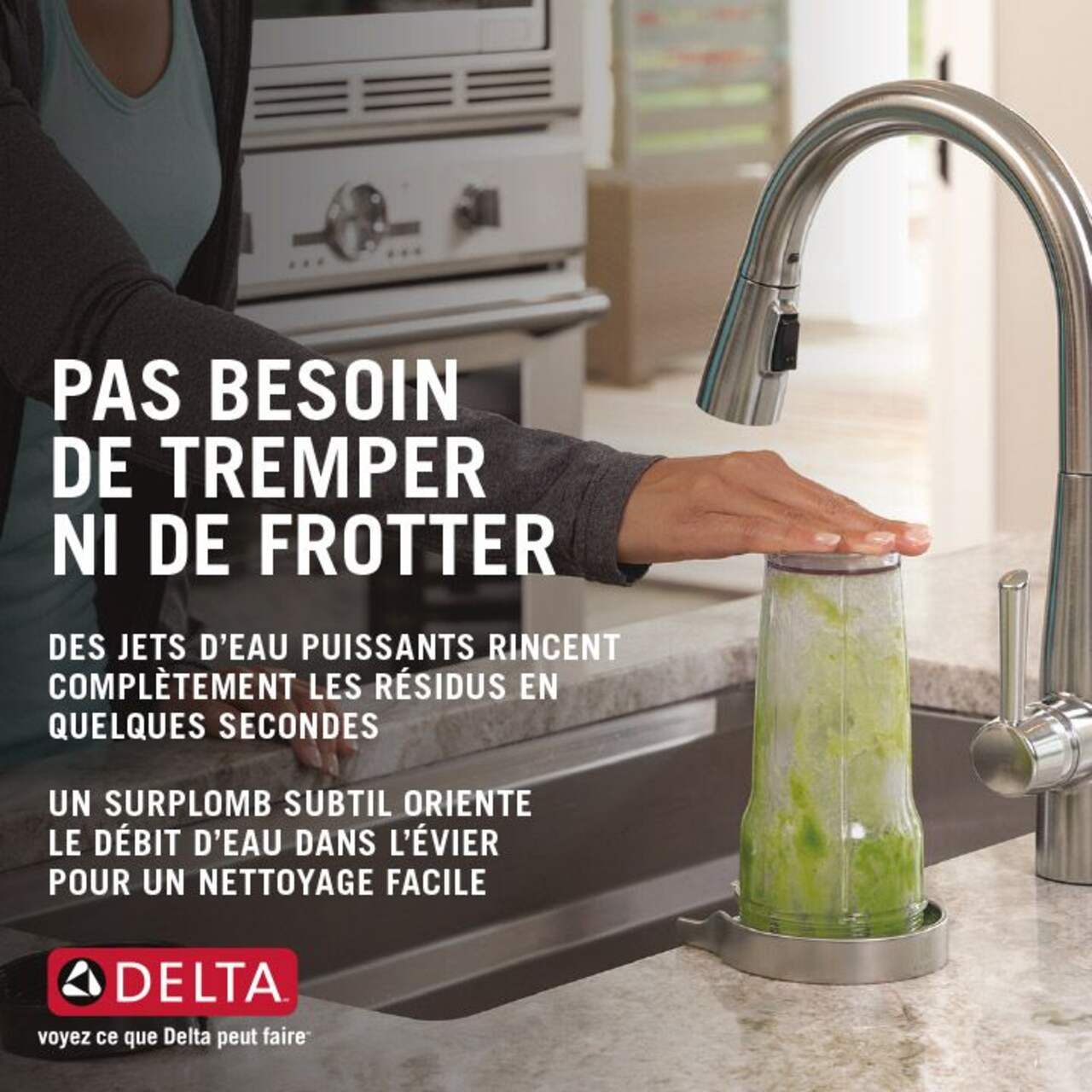 Rinceur de verre pour évier de cuisine Delta Faucet, 4 po, acier inoxydable