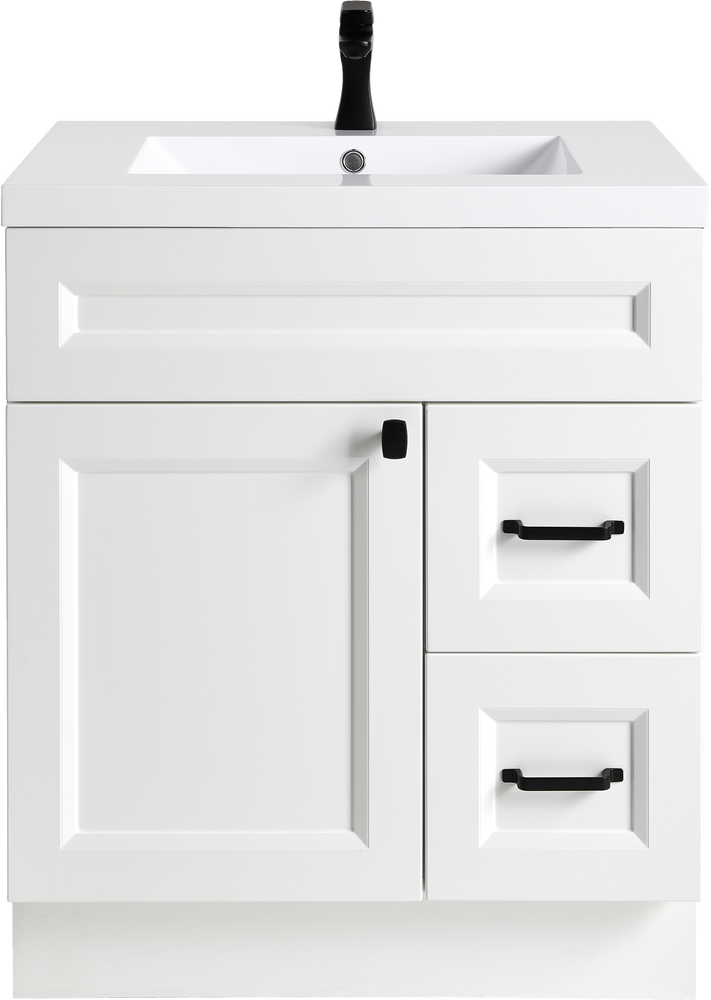 Canvas Langford Single Door Single Sink Marble Top Bathroom Vanity with
