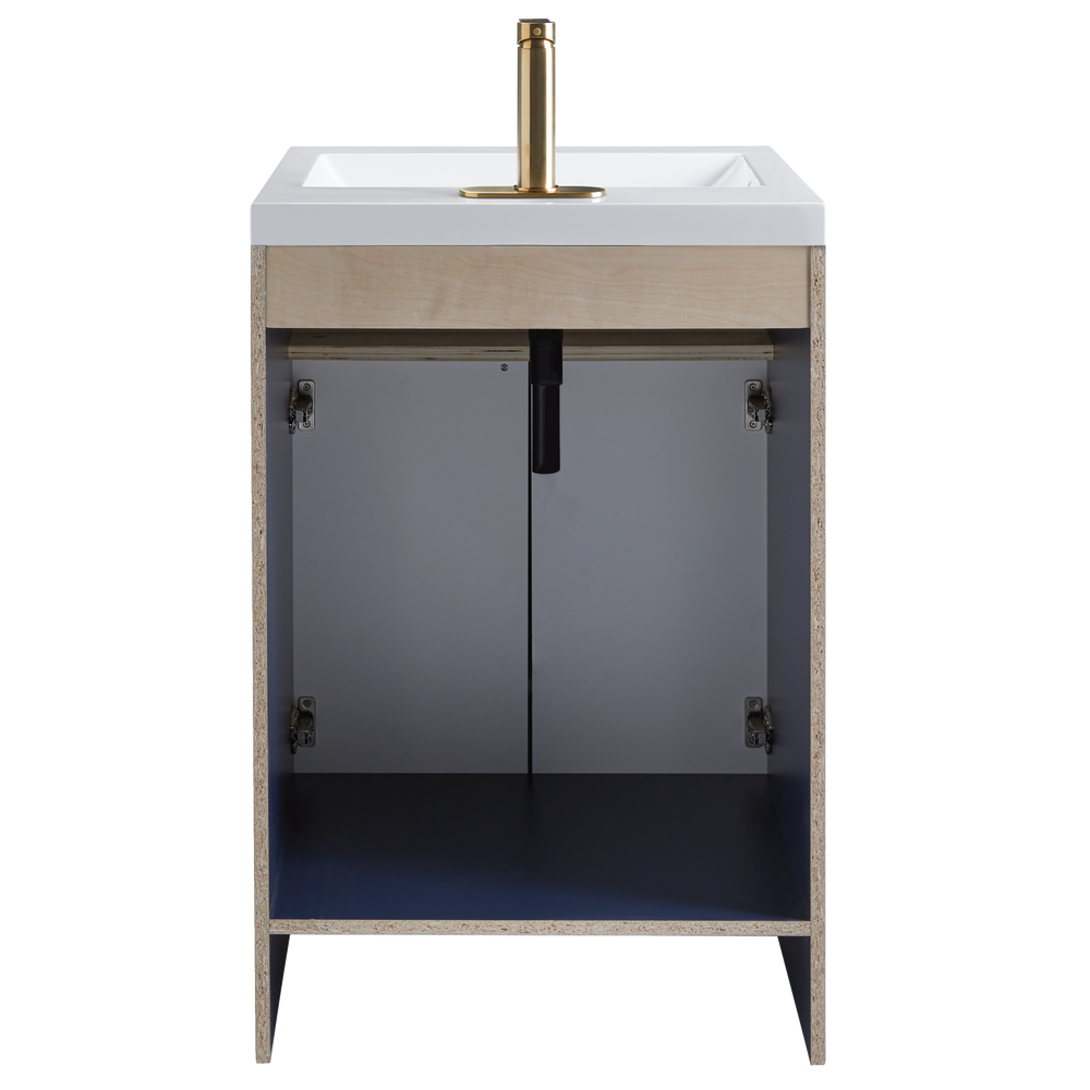 Canvas Langford Double Door Single Sink Marble Top Bathroom Vanity