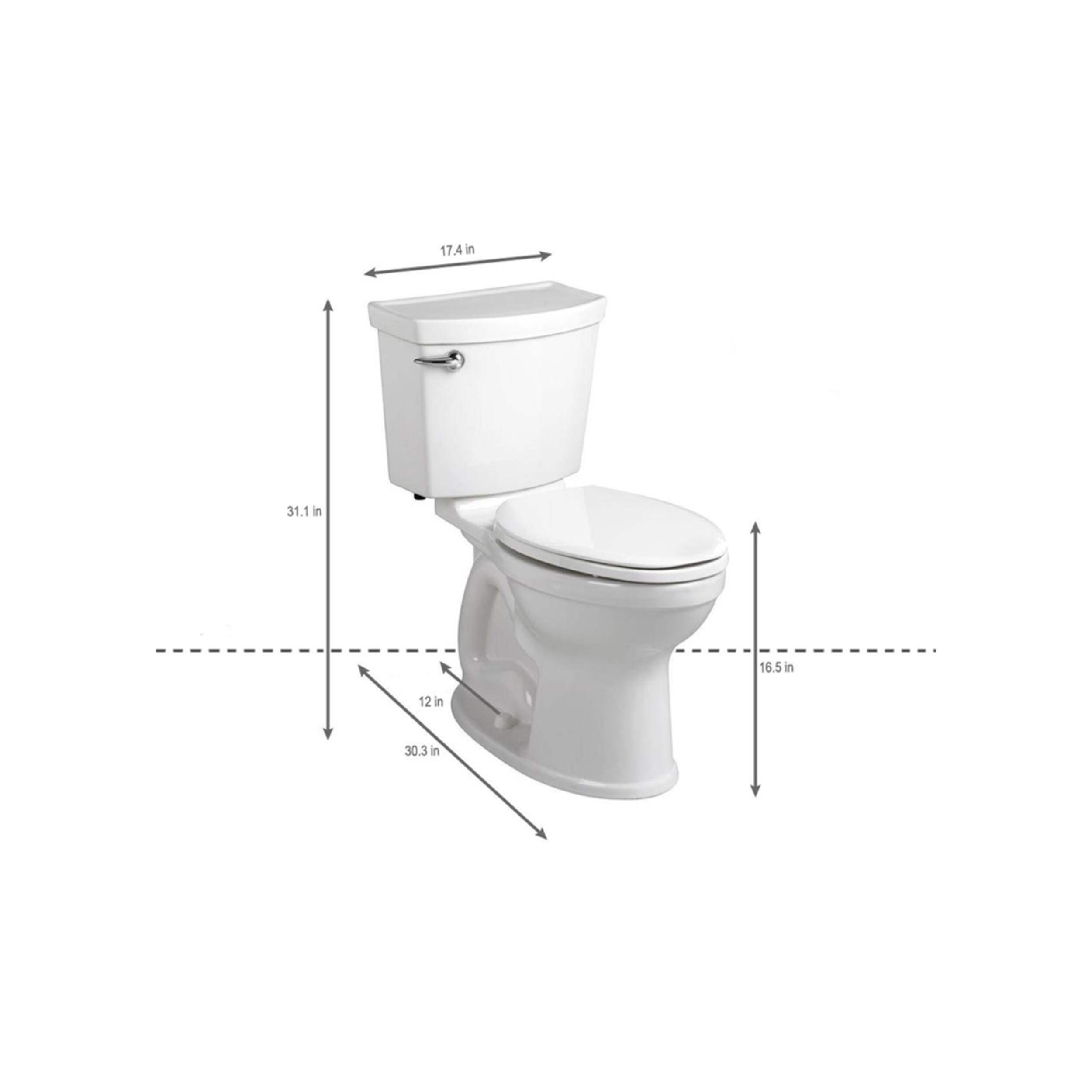 American Standard Champion 4 Right Height Elongated Complete Toilet, 4.