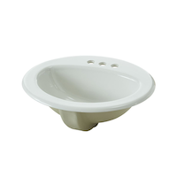 Danze Oval Drop-In Bathroom Sink, White, 4-in Centre, 20-in x 17-in