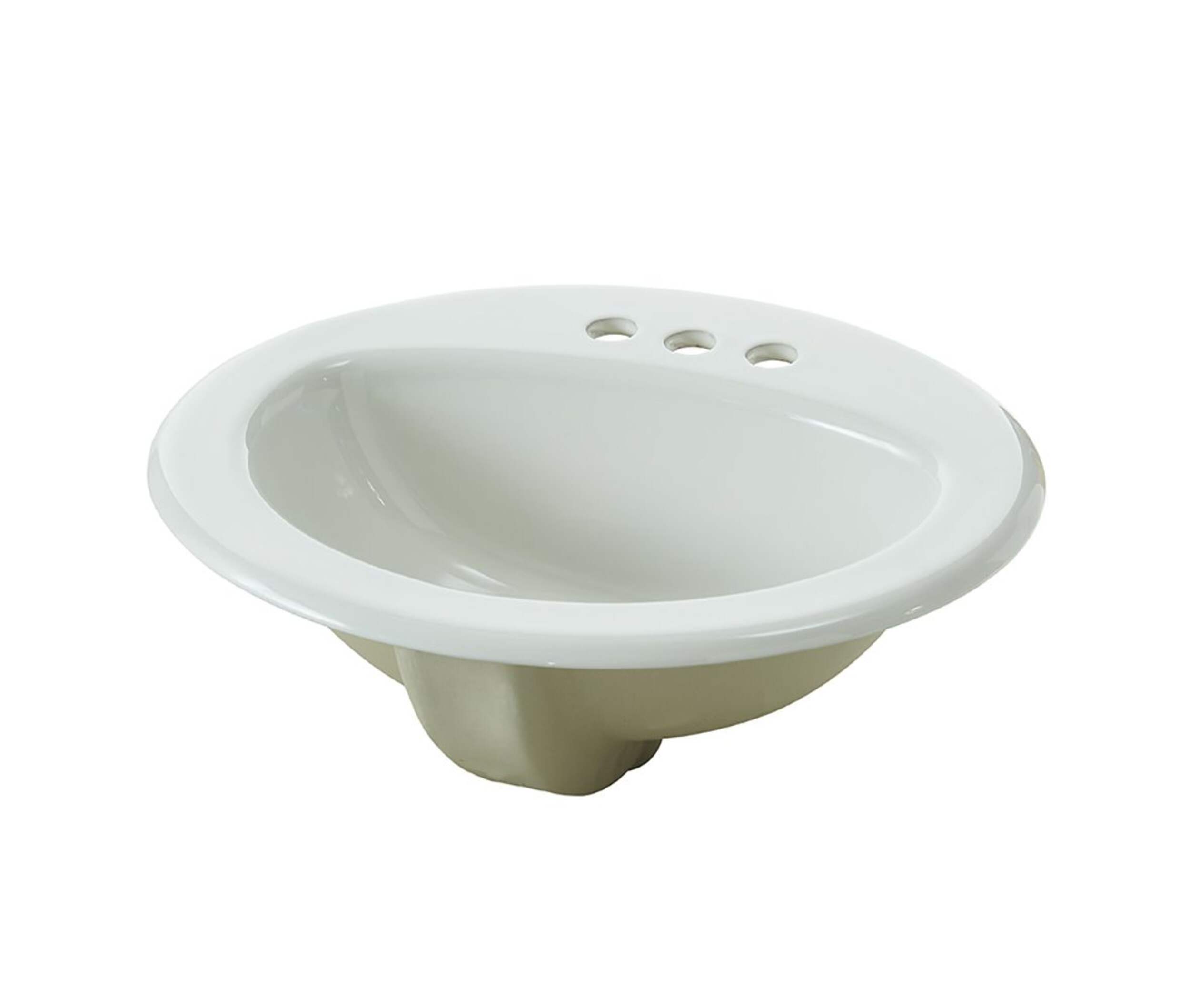 Lavabo de salle de bain ovale Danze à centre encastré, 4 po, blanc, 20 po x 17 po Front_Three_Fourths_Angled_Left