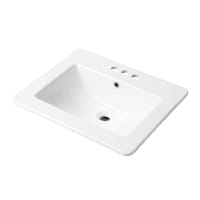Danze Square Drop-In Basin with Overflow, White, 21 x 18.5-in