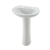 Danze Pedestal Sink with Leg, White, 22.64 x 18 x 33.66-in