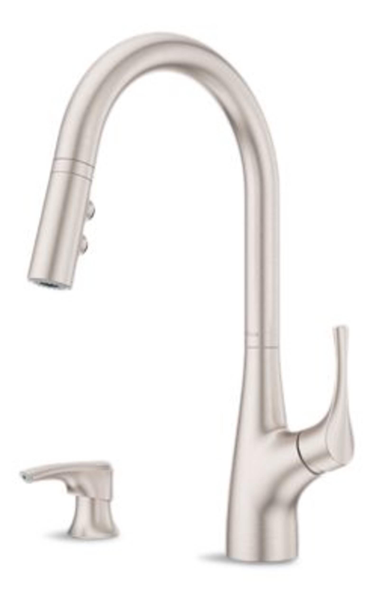 Robinet évier à bec extensible Pfister Arvada, acier inoxydable Front_Three_Fourths_Angled_Left