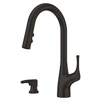 Pfister Arvada Pull-Down Kitchen Faucet, Matte Black Front_Three_Fourths_Angled_Left