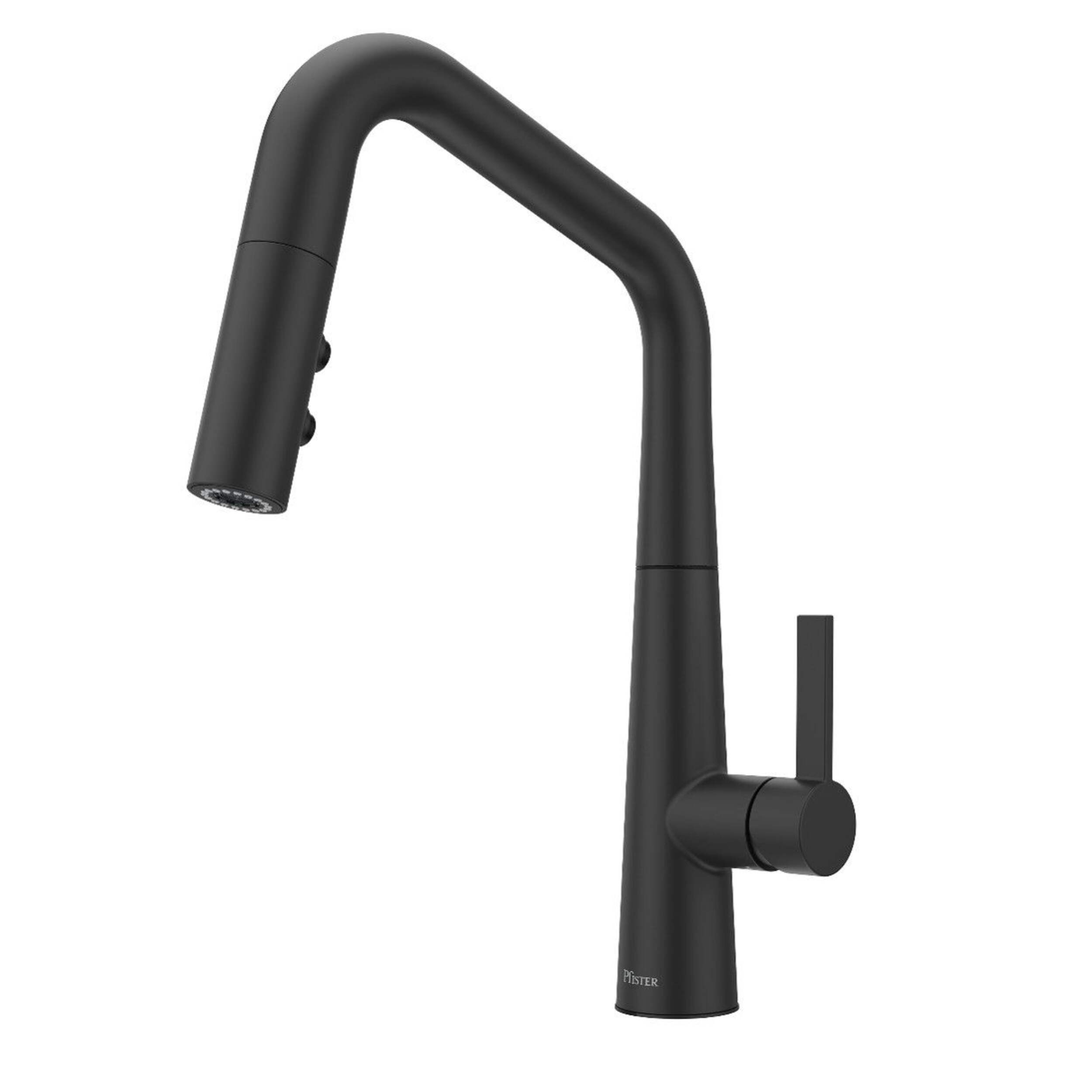 Robinet d'évier à bec extensible Pfister Buxton, noir mat Front_Three_Fourths_Angled_Left